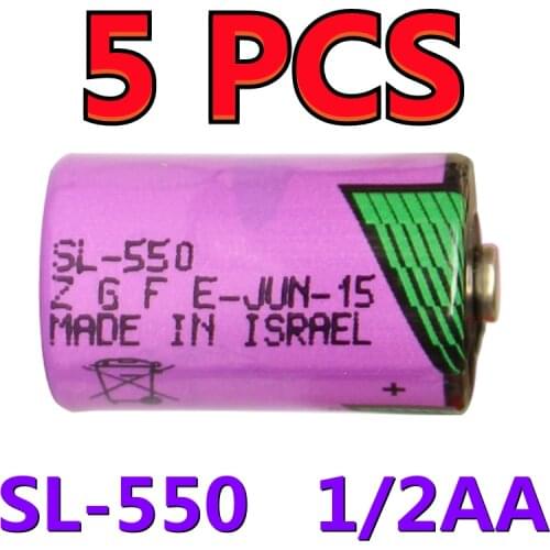 NEW DATE) 5PCS Original NEW Battery For TADIRAN SL-550 1/2AA 3.6V PLC Batteries (Customizable Plug)
