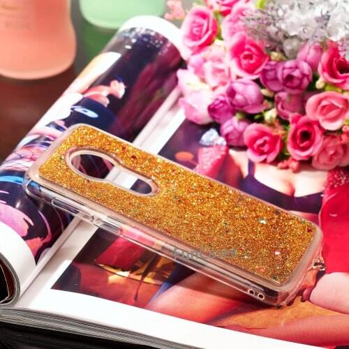Glitter Hearts For Motorola Moto G7 Play US Version Case Diamond Liquid Quicksand Clear G7 Play Floating Sparkle Flowing Cover