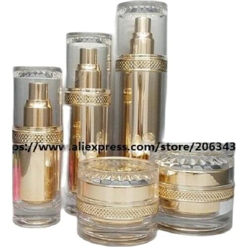 30ml shiny gold acrylic/plastic bottle for serum/lotion/emulsion/foundation/skin care bottle cosmetic packing