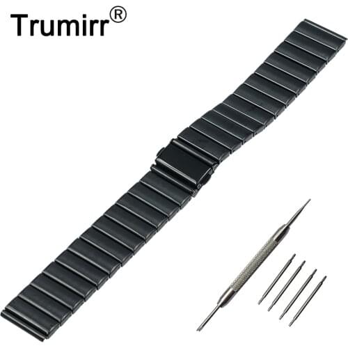 22mm Stainless Steel Watch Band Link Strap Bracelet for Motorola Moto 360 2 Gen 46mm 2015 Samsung Gear 2 R380 Neo R381 Live R382