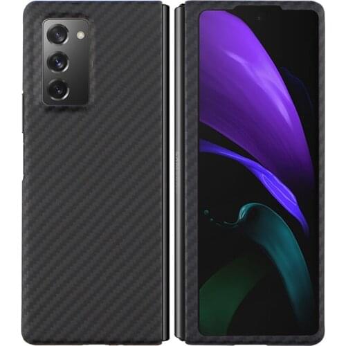 Carbon Fiber Phone Case for Samsung Gaxlay Z Fold 2 5G Case Flip Cover for Samsung Z Fold 2 Carbon Fiber Flip Armor Coques Funda