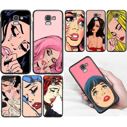 Crying Comic Girl Painting Cover For Samsung Galaxy J8 J7 Duo J6 J5 Prime J4 Plus J3 J2 Core 2018 2017 2016 Phone Case