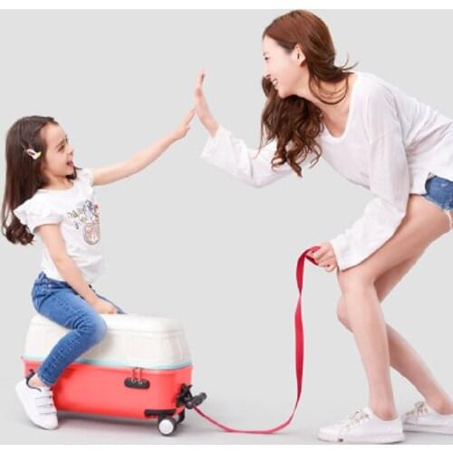 Can board can sit Simple cartoon for children multifunction combination Rolling Luggage Spinner brand Travel Suitcase