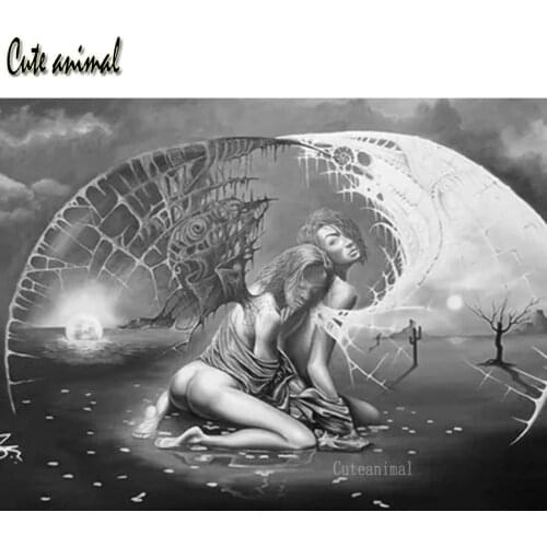 Diamond Painting 5D Full Square Round African lovers angel wings Daimond Embroidery Mosaic Cross Stitch kit Crystal Musical Art