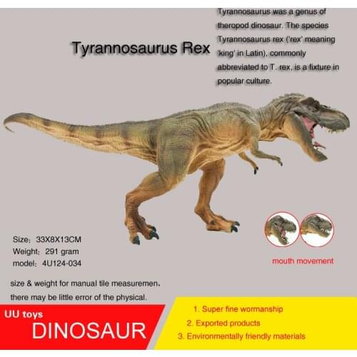 Hot toys figure brownWalking Tyrannosaurus Rex Simulation model Jurassic dinosaur action figure Souptoys toys for children