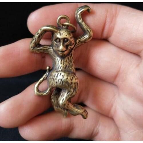 Chinese pure brass monkey Small pendant