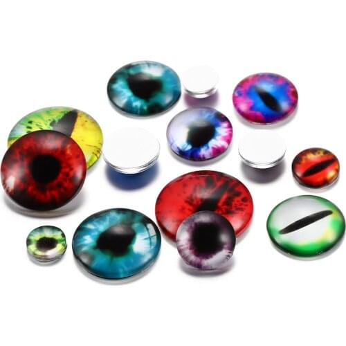 20Pcs Dragon Cats Eyes Glass Round Charms Craft Cabochons For DIY Pendants Earrings Epoxy Jewelry Making Accessories Supplies