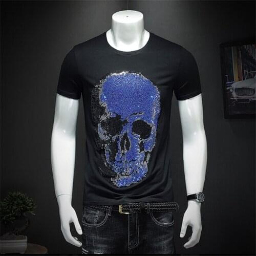 Summer mens tshirt male t-shirt mens tee shirts 100% cotton short sleeve skull men T shirt casual slim fit