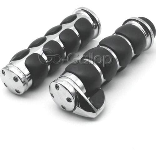 1" Motorcycle Chrome Hand Grips +Throttle Boss For Honda Suzuki Kawasaki Yamaha Harley Triumph Victory Cruiser Chopper Bobber