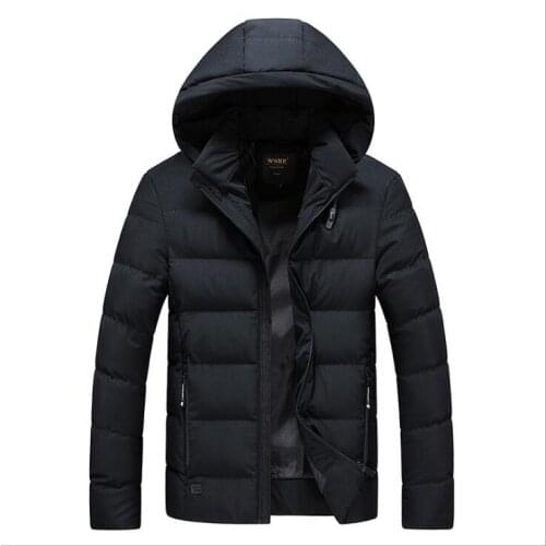 2021 Winter Mens Jackets Fashion Men Cotton Thick Warm Parkas Man Casual Outdoor Windbreaker Thermal Hooded Coats Clothing