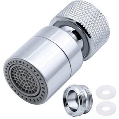 New Kitchen Sink Faucet Aerator Solid Brass 360° Swivel Dual-function Water Tap Nozzle Bubbler Water Soft Bubble Stream