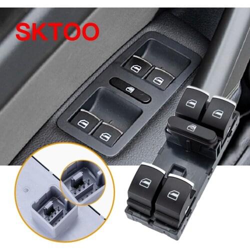 SKTOO for VW Passat B5 00-2009 B7 11-2015 Glass Lift Switch for Golf 4 Front Left Door Electric Window Button