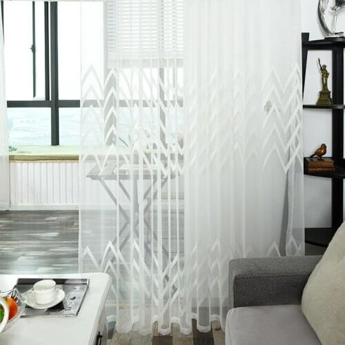 Simple modern gauze white gauze Nordic bedroom living room balcony red gauze fresh mesh wave embroidery yarn