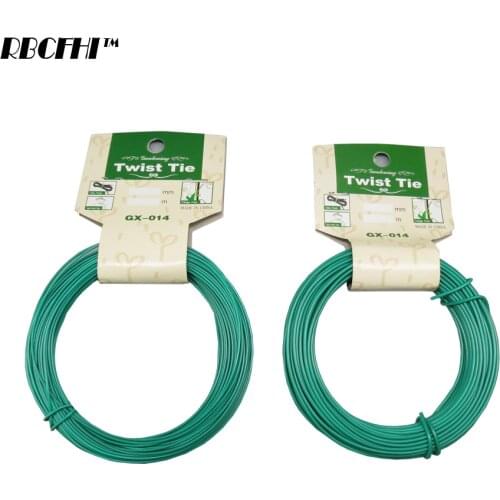 RBCFHI 1PC 12/15m Plant Twist Tie Garden Wire Green Cable Tie Coated Wire Garden, Home Office Use