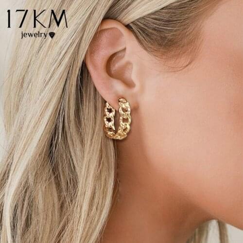 Trendy Hollow Chain Hoop Earrings For Women Gothic Geometric Gold Earrings Punk Statement Circle Earring Brincos Jewelry