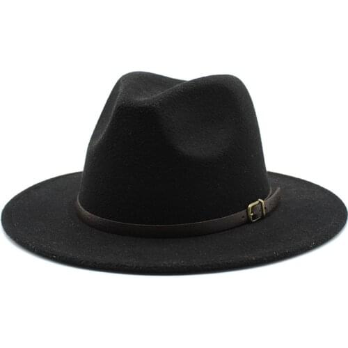 2021 Winter Autumn Imitation Woolen Women Men Ladies Fedoras Top Jazz Hat European American Round Caps Bowler Hats