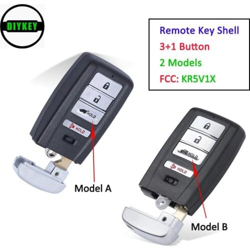 DIYKEY Replacement Smart Remote Key Shell 4 Button for Acura MDX RDX ILX TLX 2014-2019 - FCC: KR5V1X