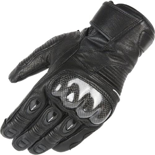 2019 New Winter warm LAFIRE Touch screen Motorcycle Glove gloves Waterproof Motorbike gloves of sheepskin leather carbon fiber