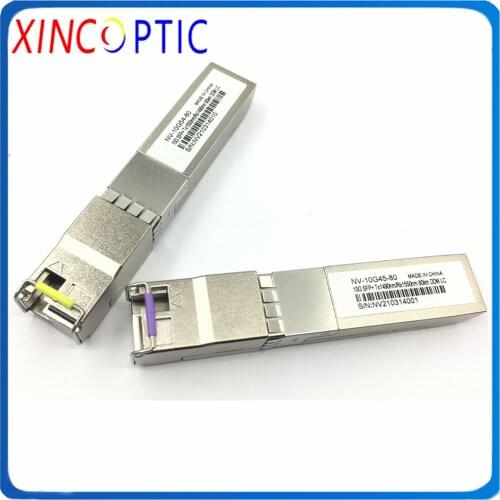 2Pairs GBIC WDM Transceiver 10G 80km SFP Module Compatible 10GBASE-BX80-D BiDi 1490nm-TX/1550nm-RX DOM SFP+ LC Optical Module