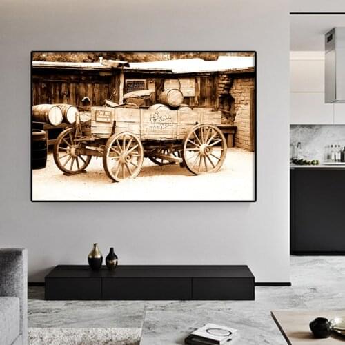 Vintage Carriage Canvas Painting for Living Room Wall Art Posters Prints Modern Bedroom Room Home Decoration Pictures