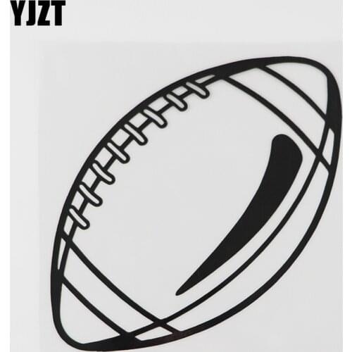 YJZT 11.8CMX11.7CM Football Ball Outline Game Decal Vinyl Car Sticker Black/Silver 8A-0881