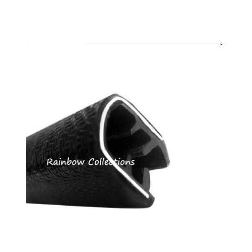 4M(10*7mm) Black Car Protector U-shaped Rubber Auto Door Noise Insulation Anti-Dust Soundproof Sealing Strips Trim