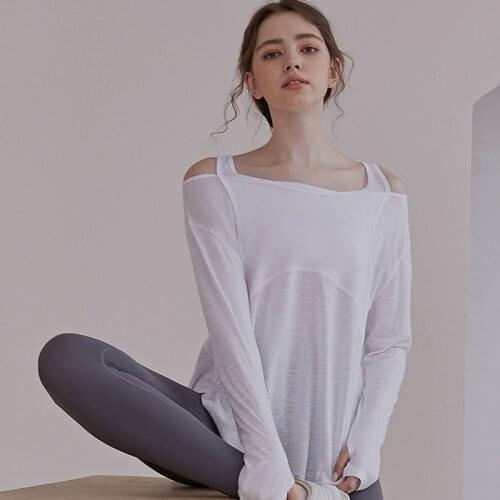 Female T-Shirt Women s Solid Color Off Shoulder Long Sleeve Tops Blouse for Spring Summer, S/M/L