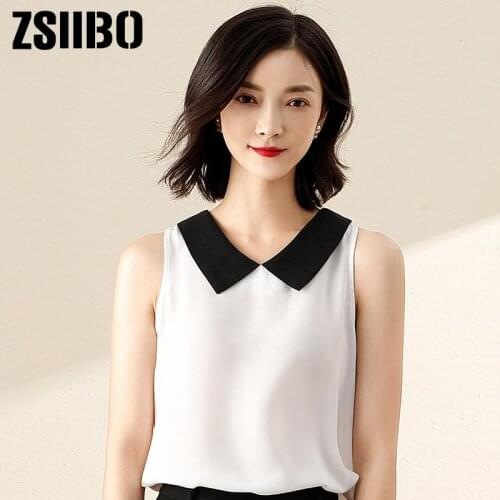 Summer Work Vintage Ladies Plus Size Clothes Women Blouse Sleeveless Bow Chiffon Shirt 2021 Elegant Turn-Down Collar White top