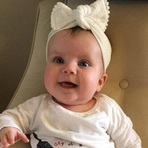 1 PC Lovely Kids Cotton Solid Color Headbands Hair Bows Tassel Ears Headband Newborn Girls Headwear Hair Bands Hair Accessories