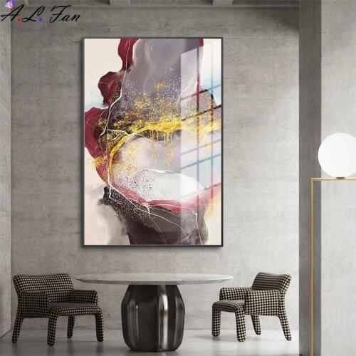 Modern art abstract gold painting canvas poster print nordic creative wall picture modern corridor home room decor