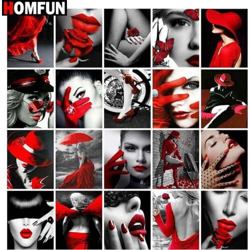 HOMFUN Full Drill Diamond Painting "London street woman " DIY Picture Of Rhinestone 5D Diamond Embroidery Cross Stitch Decor