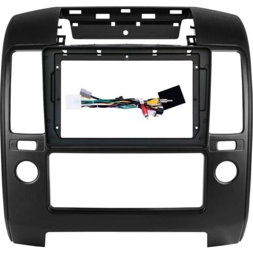 Car DVD Frame Audio Fitting Adaptor Dash Trim Kits Fascia Panel 9 Inch for Nissan Navara D40 05-14 2 Din Radio Player