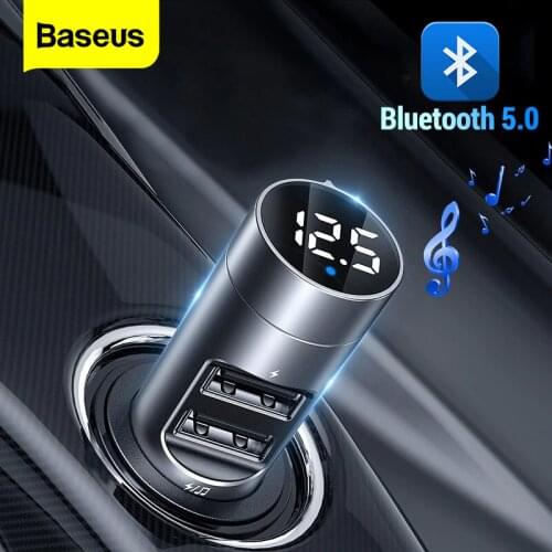 Baseus Car Charger Bluetooth Wireless FM Transmitter Modulator 3.1A Dual USB Car-Charger Mobile Phone Charger For iPhone Samsung