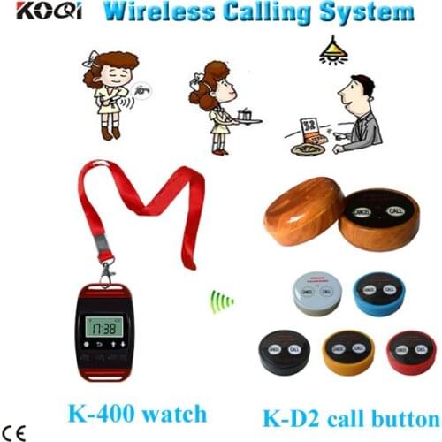 Wireless restaurant ordering system call waiter watches and table mini beeper with 2-key call cancel