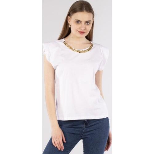 BARRELS AND OIL Women 'S Shoulder Pads Necklace T-shirt