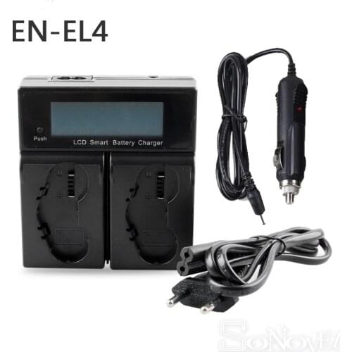 MH-22 MH-21 Fast LCD Dual Charger for Nikon EN-EL4 EN-EL4a Battery Fits D2 D3 Digital SLR D2H D2Hs D2X D2Xs D3 D3s D3x F6 Camera