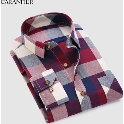 Мужские фланелевые рубашки CARANFIER China At AliExpress