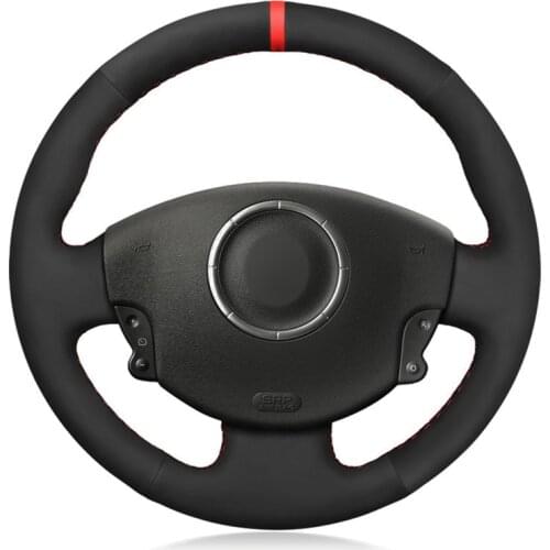 Car Steering Wheel Covers Black Suede Hand Stitching Wrap For Renault Megane 2 Scenic 2 (Grand Scenic) Kangoo 2 2002 - 2013
