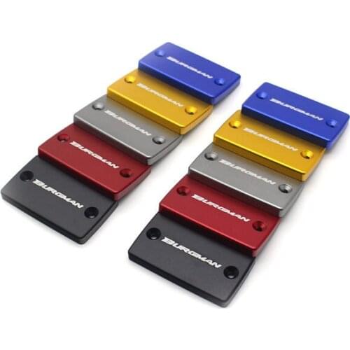 CNC Aluminum Motorcycle Brake Fluid Fuel Reservoir Tank Cover Cap FOR Suzuki Burgman 400/AN400 2016-2019