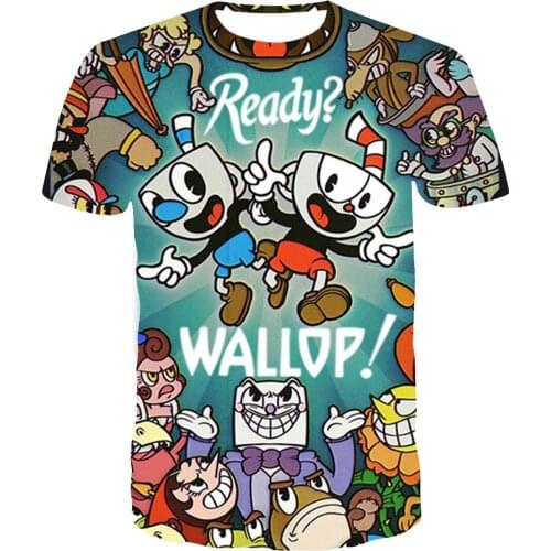 3D Cuphead Mugman Kids T-Shirt Print Girls Funny Clothes Boys Children Tops Kids Clothes Baby Tshirts Men Women Clothing T-shirt