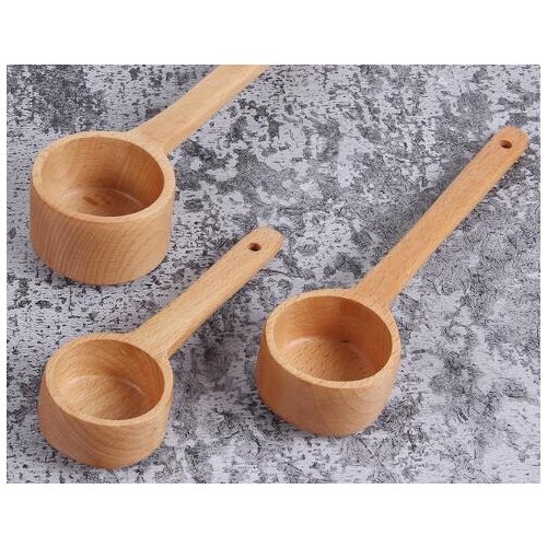 Long handle wooden spoon son Korea creative seasoning spoon dessert coffee milk tea shop special spoon