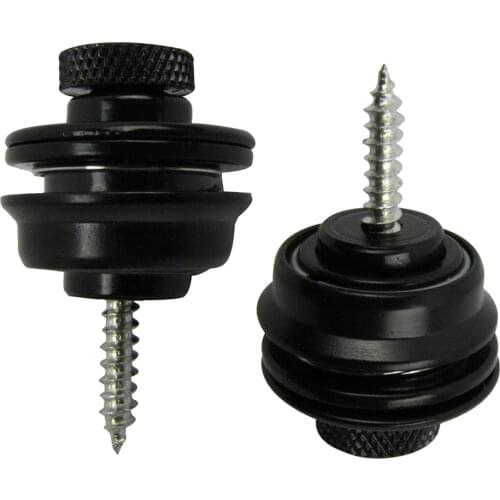 FLEOR 2pcs Black Flat Head Skidproof Guitar Strap Lock Straplocks for Guitar Bass