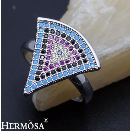 Hermosa Natural Stone Nano Jewelry Ring Size 8 Wedding Gift Pretty Women Design Free Shipping