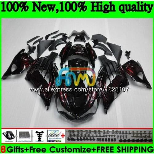 Injection For KAWASAKI ZZR1400 ZX 14R ZX-14R 24BS.16 ZX14R 12 Red flames 13 14 15 16 17 2012 2013 2014 2015 2016 2017 Fairing
