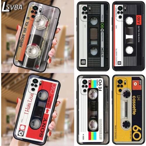Classical Old Cassette for Xiaomi Redmi Note 10 10S 9 9T 9S 9Pro Max 8T 8Pro 8 7 6 5 Pro 5A 4X 4 Soft Black Phone Case