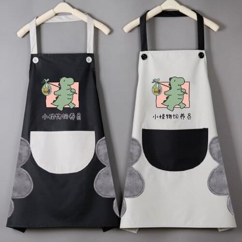 Household Waterproof Hand-wiping Kitchen Apron Heart Love Waterproof Polyester Apron Adult Bibs Home Aprons Kitchen Accessory
