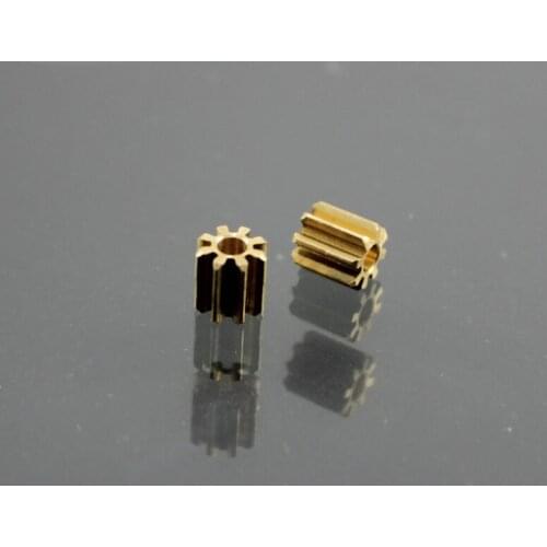 10/100pcs 8teeth hole 2mm brass gear/motor copper gear/DIY Toy Accessories/technology model parts/rc/ 82A