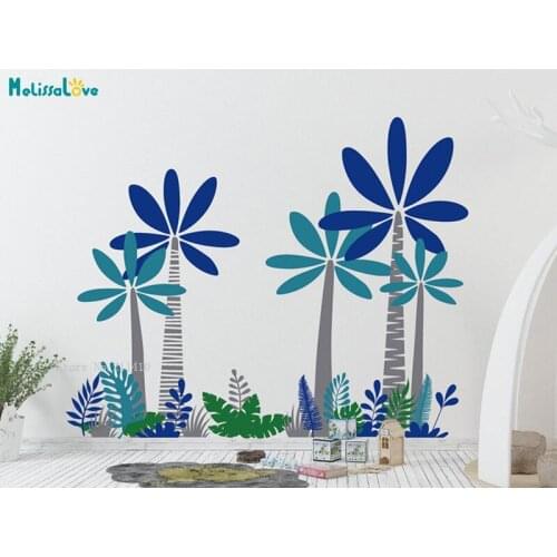 Big Leaves Nursery Tree Wall Stickers For Kids Babys Room Home Decoration Self-adhesive Large Size Murals YT4851
