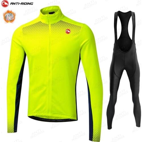 New 2021 Winter Fleece Pro Cycling Jersey SetMountian Bicycle Clothes Wear MTB Ropa Ciclismo Racing Bike Clothing Cycling Se