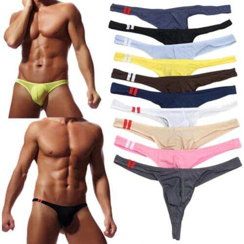 New Mens Underwear T-Back G-String Briefs Sexy Breathable Tangas Thong Lingerie